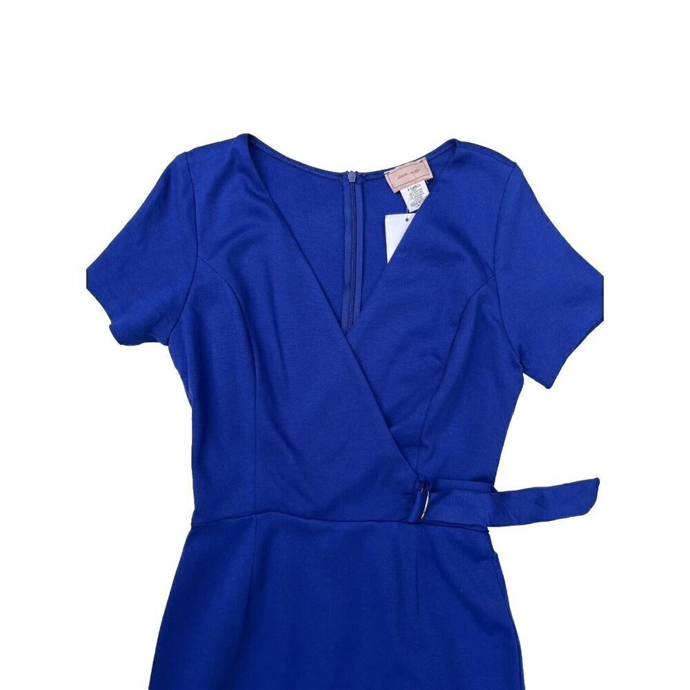 Love...Ady Ponte Short Sleeve Bodycon Dress Size XS COBALT BLUE - Picture 7 of 8